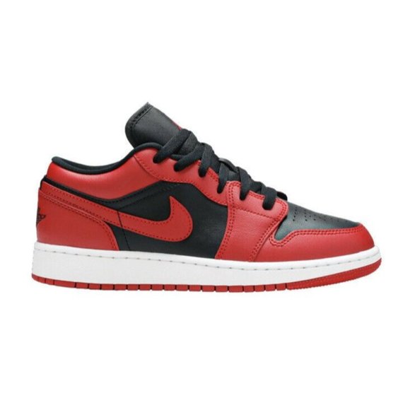 Nike Air Jordan 1 Low Reverse Bred Red Black Shoes 553560-606 GS Youth Sizes - Picture 2 of 3